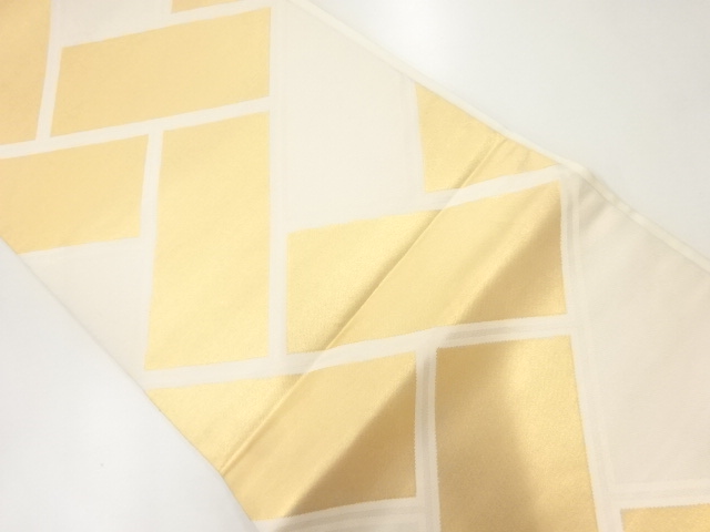 リサイクル　檜扇模様織出し袋帯